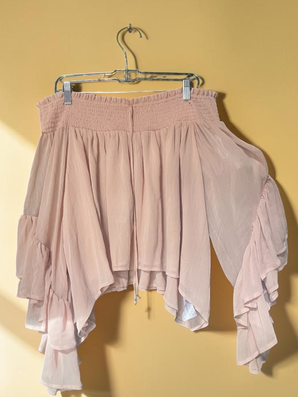 Robert Rodriguez Blush Pink Off-Shoulder Ruffled Blouse